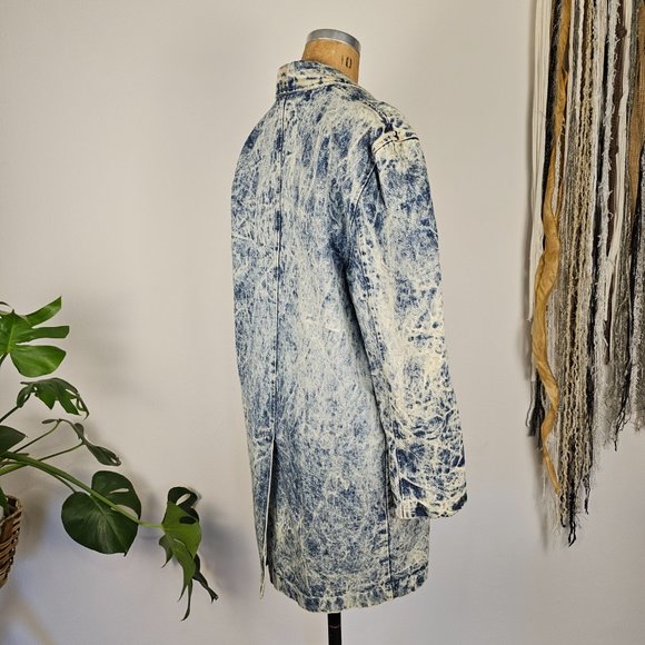 80's Trench Acid Wash Jean Jacket - Picture 5 of 9